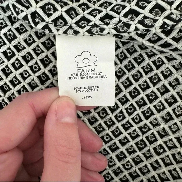 FARM Rio Abstract Black and White Geometric Woven Cardigan - Picture 10 of 14